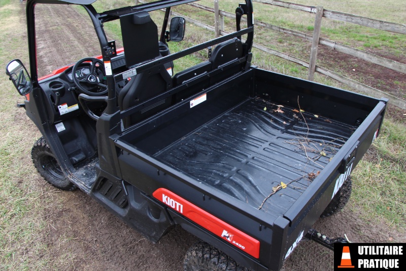 benne en acier du kioti utv 2400 k9 1100x1480x293 mm 500 kg utiles