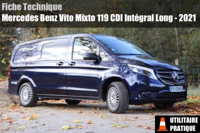 Fiche technique Mercedes Benz Vito Mixto 119 CDI intégral Long