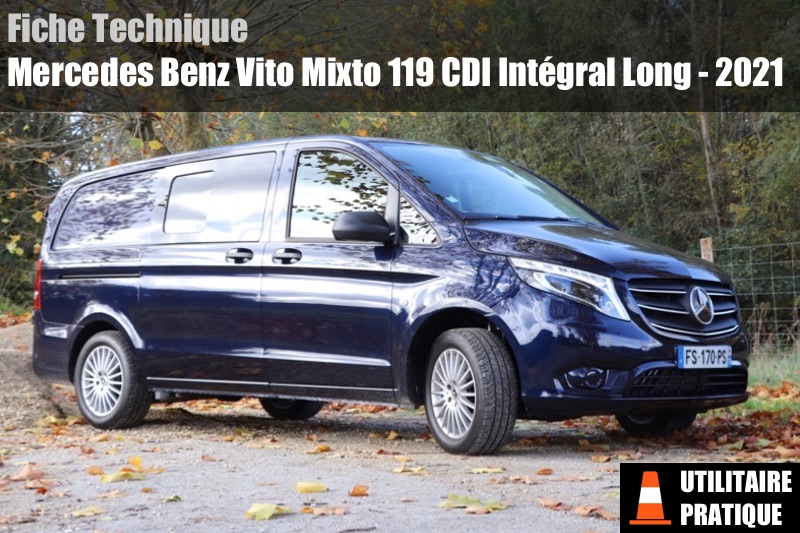 Fiche technique Mercedes Benz Vito Mixto 119 CDI intégral Long, mercedes benz vito mixto 119 cdi integral long